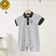 G.DUCKKIDS men and women's onesie in summer thin children's clothing newborn baby clothes 0-1345689 months 2 years old pure cotton black square collar short sleeve 80cm 80