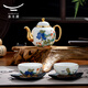 Yongfengyuan (auratic) Happy Heming 5-head/6-head/7-head ceramic tea set for home use, high-end housewarming gift, gift box packaging, 5-head small set