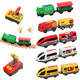Tbkjoys Fernbedienung Hochgeschwindigkeit Elektro-Zugspielzeugkompatible Holzstrecke Kinder Fernbedienung LKW rot (Farbbox