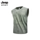 JEEP SPIRIT ice silk vest men's summer t-shirt thin running fitness elastic breathable sleeve vest outdoor sports quick drying clothes dark gray 3XL