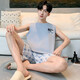 2025 new summer men's pure cotton pajamas set casual vest shorts for outdoor wear OMM13064 L