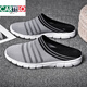 
CARTELO crocodile (CARTELO) bag-toe slippers for men in summer wear large size 45 men's mesh sandals without heels one foot lazy half slippers 46 829 grey This style is one size smaller 36