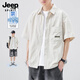 Jeep Spirit Seda Seda Camisa de manga corta Hombres Summer 2025 NUEVA Marca de moda Nicho de diseño Camiseta Sense Sense Men 1105 M White 2xl