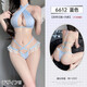 Feimu sexy pijamas uniforme de hielo seda seda falda de cadera de la cadera divertida pasión seductora mujeres sexy 6625 gris + 7365 medias de suspensión gris todo tamaño