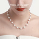 Collar de articulación de cuentas de espigas para mujeres Sense Cadena de suéter de perlas de agua dulce 2025 Nuevo collar de cuentas de cuentas de clavícula personalizada