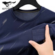 Septwolves (Septwolves) Sommer-Männer kurzärmelig T-Shirt mit mittleren Nacken mit mittleren Nacken mit Middle Color Color Top Herren lose, halbärmelige Taschen Live DX-691 Lake Blue M 165/Vorgeschlagen 120jin [Jin gleich 0,5 kg] oder weniger