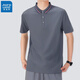 真维斯（Jeanswest）短袖POLO衫夏季纯色绣标上衣服polo衬衫短袖上衣 藏青色 698 4XL （建议180-200斤）