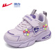 
Warrior girls' shoes spring and autumn style student girls' leather face soft sole children's sneakers WZ (CL)-1390 purple 38
