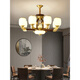 
Less (NVC) new Chinese chandeliers living room lights walnut color Chinese style bedroom dining room lights modern and atmospheric Chinese classical lamps HX9928 head three-color light