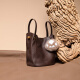 Food tang bucket bag 2025 new bag shoulder bag vegetable basket crossbody handbag commuter clean smoke (water dyed cowhide) black