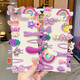 Children's Internet Celebrity Cartoon Hairpins Korean Princess Hairpins Girls Little Girls Broken Hair BB Hairpins Cute Baby Hair Accessories TS122-06 Purple Rainbow Hairpins 14-piece Set