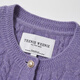 
Teenie Weenie [Same Model for Zhao Lusi] Bear Women's Wear Wool Sweater 2025 Autumn New Retro Four-Season Cable Cardigan Purple S