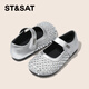 Saturday Children's Shoes Girls Princess Shoes 2025 Autumn New Little Girls Soft Sole Rhinestone Crystal Shoes Small Leather Shoes Gardenia Silver 30 Shoe Inner Length 19.4cm/Suitable for Foot Length 18.6cm