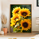 
Three tigers are born and healed in the sun, and the sunflower digital oil painting DIY color painting living room hanging painting decorative painting hand-painted oil painting SJ14382 40x50cm stretched thick solid wood inner frame Highlight pigment + professional oil canvas + brush + accessories