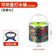 Fishing foldable water bucket, fish bucket, live fish box, multi-function with rope anti-jump net, small fish bucket, fishing gear, fish protection bucket 5L folding bucket with anti-jump net + free water rope