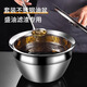 Stainless steel oil basin with lid, household kitchen oil cylinder, commercial lard seasoning basin, oil drum basin set, basin seasoning box, 22cm deep drum type oil basin with lid, set
