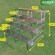 Ting Parkson Edelstahl Balkon Blumenregal Schmiedeeisen-Treppe Treppe bodenstörende mehrschichtige Sukkulente Wohnzimmer Aufbewahrung Outdoor-Dekoration Blumentopf Rack, dreischichtige verdickte, tragende 800 Jin [Jin gleich 0,5 kg] verdickt 150 cm lang