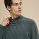 EMZ Ordos wool cashmere spring and autumn antistatic antibacterial half turtleneck warm base sweater for men gray green regular XL recommended height 175-180/weight 150-160Jin Jin equals 0.5 kg