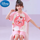 Disney children's pajamas pure cotton short-sleeved summer thin beaver loppy cartoon little girl home suit 6627# dinosaur 170 size 10 height (110-120cm)