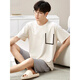 Catman (Miiow) Modal Herren Pyjamas Sommer-Set Dünne Kurzarmeis-Eisdraht-Sense Sie können großer Home-Anzug 2025 New Yu Zhaolin-6624 [Modal] L [vorgeschlagen 100-120 Jin [Jin gleich 0,5 kg]]