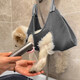 Amor dog foot washing artifact, cat grooming hammock, small and medium-sized dog nail clipper, hanging fixed bag, pet supplies, gray, super load-bearing, quick-drying and not stuffy, M-recommended 10-14 Jin Jin equals 0.5 kg, universal for cats and dogs