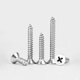 Thousand speed wheels 304 stainless steel countersunk head self-tapping screws cross flat head wood screws extended screws M4.2*25 (100 pieces) 304