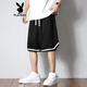 Playboy (PLAYBOY) sports shorts men's summer American basketball shorts ice silk quick-drying five-point mid-pants men's loose casual pants 1478-Black + 1478-White L