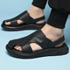 Xi and Han summer large-size men's shoes 45 bag-toe men's sandals 46 larger and widened two-wear sandals casual outdoor beach shoes 15602 black 46