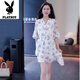 Playboy (Playboy) Fashion Casual Anzug Frauen 2025 Sommer-Neutemperament und Altersreduzierung gedruckter Chiffon-Top-Shorts Zwei-teilige schwarze Single-Hose-Sehen Sie sich das Bild an-Flaggschiff M _Suggested 80-100jin [Jin gleich 0,5 kg]