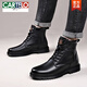 Cartelo Martin Boots Vérimain en cuir masculin Laine chaude de coton chaud Boots High Top Couche Cachette de travail Vêtements de travail extérieur Boots de neige épais