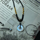 DRJEFUN natural peace buckle pendant hand-woven lanyard new white moonlight pendant grape stone