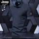 JEEP SPIRIT美式复古珠地棉男士polo.衫纯色休闲商务通勤短袖T恤夏季半袖翻领 紫色(AQ新691) M M(100-120斤)