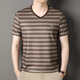 Sept Wolves Youth New Men's Variety T-shirt 2025 Été Micro-étirement Business Business Stripe Sleeve V-Neck Trend Blue Bo-801-6197 Abricot M 105