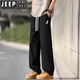 JEEP SPIRIT summer ice silk pants men's thin style 2025 new trendy loose straight pants men's breathable casual quick-drying trousers men K6636 military green L about 110~130Jin [Jin equals 0.5 kg] can be worn