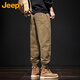 Jeep (JEEP) overalls men's casual pants autumn trend loose leggings long pants men Khaki XL