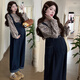 Junyanmi Mutterschaftsanzug Spring- und Herbstanzug 2025 Mutterschaftsanzug Spring Frühling Neue koreanische Version Casual einfacher Denim -Gurtanzug Denim Overalls L.