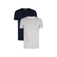 Emporio Armani EA Spring and Summer New Men's Cotton Classic Short-Sleeve T-Shirt Base Clothes 2 Pack 15935 Blue/Gray M