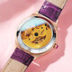 OLEVS Mecánico reloj Hueco Hueco Mujer Mecánica Mecánica Mecánica Impermeable Wating Women's Women's Women Diamond-Set Regalo navideño Regalo de regalo [Caja de regalo que mueve el corazón] B6636SK Purple Leather Rose Shell de 33 mm Diámetro de marcado: