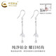 CHINA GOLD PT950 platinum shiny scale fishtail ear hooks for women, a high-end Valentine's Day birthday gift for girlfriend and wife. Platinum shiny scale fish tail ear hooks, about 4.1g.