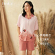 Lunilai Lapel Frauenpyjama lose und komfortable Cartoon Mermaid bedruckte Heimkleidung Langarm Strickjacken reiner Baumwollanzug Daisy (17078) s