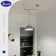 Light color Bauhaus retro restaurant chandelier Nordic modern simple medieval swing arm shiftable bar island table lamp chrome lampshade-12W*1 three-color light