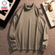 Kazuki Kuraishi long-sleeved T-shirt for men 2025 autumn and winter half turtleneck mercerized cotton slim fit bottoming shirt casual top for men beige XL
