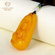 Jiale amber beeswax pendant for men and women naturally oxidized old beeswax chicken oil yellow Buddha pendant natural and authentic
