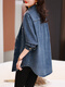 AEMAPE CASA DE MEDIA CASA DE MEDIMA CASA PARA MUJER 2025 Spring y otoño Nuevo estilo europeo de moda y popular camisa de capas de alta gama Top Blue M es aproximadamente 115 Jin [Jin equivale a 0.5 kg]