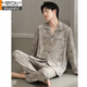 Modal Pyjamas für die Frühlings- und Herbst-Herbst-Pure-Baumwoll-Langschläfe Herbst Herbst großgröße High-End-Sommer-Dünnstil für Outdoor-Verschleiß 13063 Bildfarbe 4xl Gewicht 200-230jin [Jin entspricht 0,5 kg]