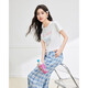 
IEF/Aiyi Fashion Set 2025 Summer New Korean Style Fashion Casual Sports Style Slimming Top and Lower Pants White S