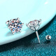 Nilan Fat Donglai same style pt950 platinum moissanite earrings 4MM short needle 18K gold moissanite PT950 six-claw screw 20 points single