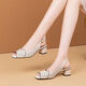 Rote Libelle Brand Sandalen für Frauen Mode weiche Leder hohl Frauen Schuhe Neues Modell für leere und immer passende dicke Fischfisch-Mundschuhe Sommer Mutter Schuhe Grün [Limited Counter Style] 39
