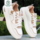Woodpecker high-end men's shoes for summer new board shoes breathable sports casual shoes versatile soft sole waterproof trendy shoes Korean version white shoes Songke-9905 white and black 38