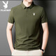 Playboy (Playboy) Футболка с короткими рубашками для рубашки с шелковой рубашкой для шелкового поло для мужчин для мужчин среднего бизнеса с твердым цветом сплошного отворота.